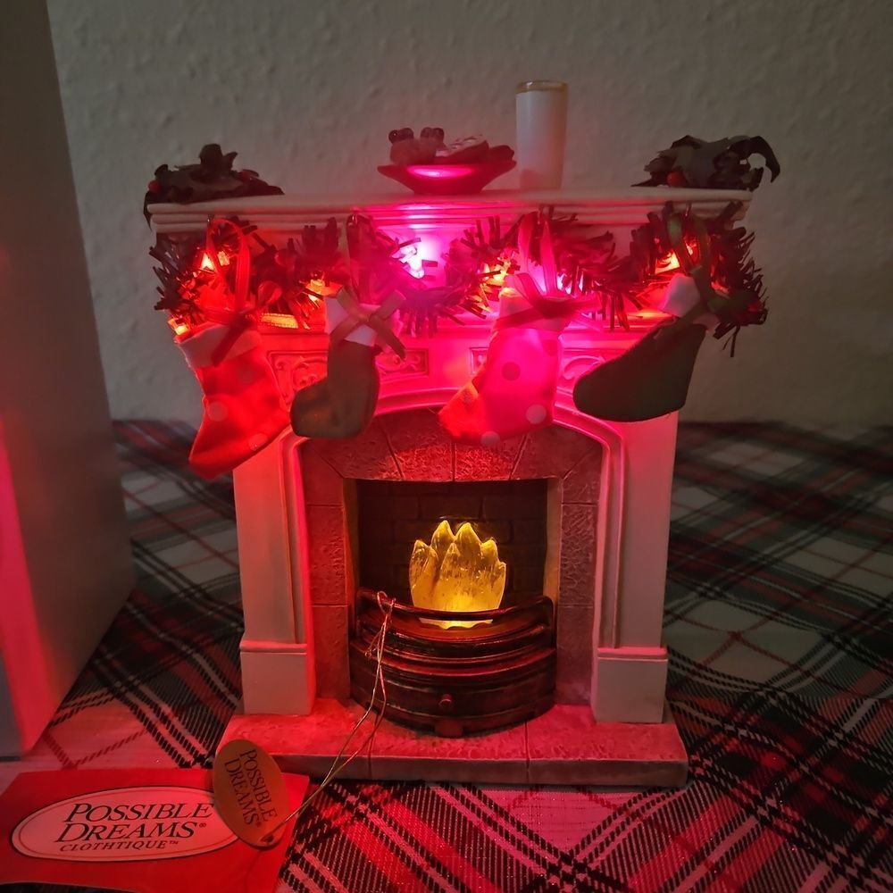 Department 56 Cozy "Fireplace" Possible Dreams Clothtique Lighted Table Decor - Picture 10 of 11
